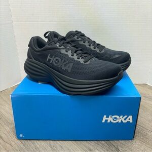 HOKA Men's Bondi 8 Black Lightweight Running Shoes 8D